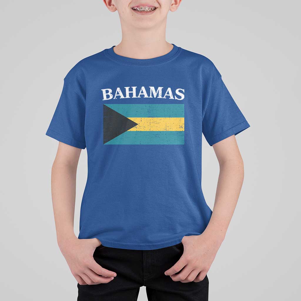 Bahamas Flag T Shirt For Kid Retro Vintage Bahamian Gifts - Wonder Print Shop