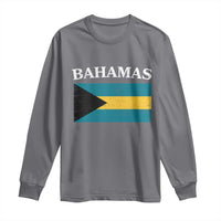Bahamas Flag Long Sleeve Shirt Retro Vintage Bahamian Gifts - Wonder Print Shop