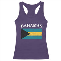 Bahamas Flag Racerback Tank Top Retro Vintage Bahamian Gifts - Wonder Print Shop