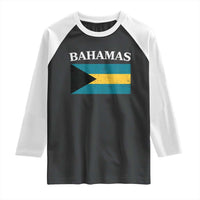 Bahamas Flag Raglan Shirt Retro Vintage Bahamian Gifts - Wonder Print Shop