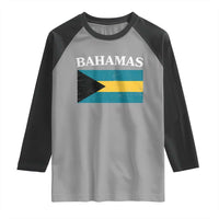 Bahamas Flag Raglan Shirt Retro Vintage Bahamian Gifts - Wonder Print Shop