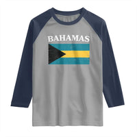 Bahamas Flag Raglan Shirt Retro Vintage Bahamian Gifts - Wonder Print Shop