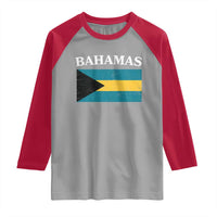 Bahamas Flag Raglan Shirt Retro Vintage Bahamian Gifts - Wonder Print Shop