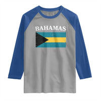 Bahamas Flag Raglan Shirt Retro Vintage Bahamian Gifts - Wonder Print Shop