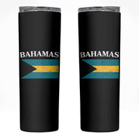 Bahamas Flag Skinny Tumbler Retro Vintage Bahamian Gifts - Wonder Print Shop