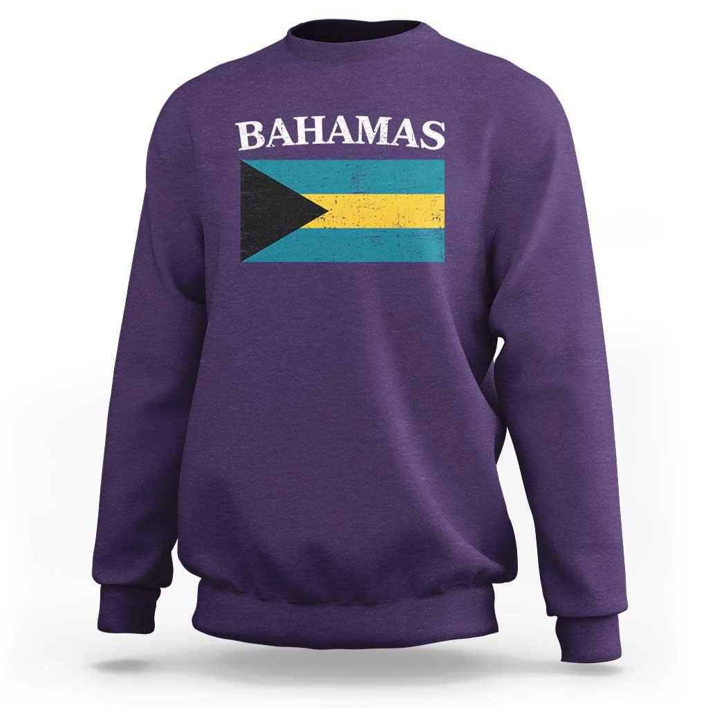 Bahamas Flag Sweatshirt Retro Vintage Bahamian Gifts - Wonder Print Shop