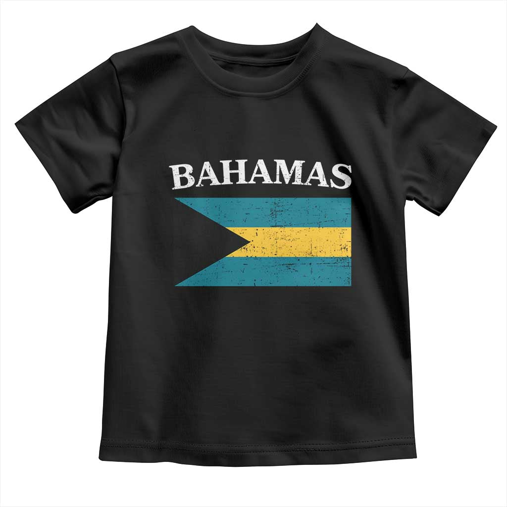 Bahamas Flag Toddler T Shirt Retro Vintage Bahamian Gifts - Wonder Print Shop