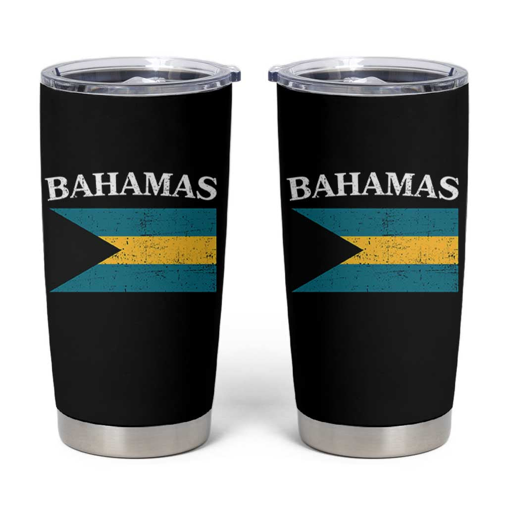 Bahamas Flag Tumbler Cup Retro Vintage Bahamian Gifts - Wonder Print Shop