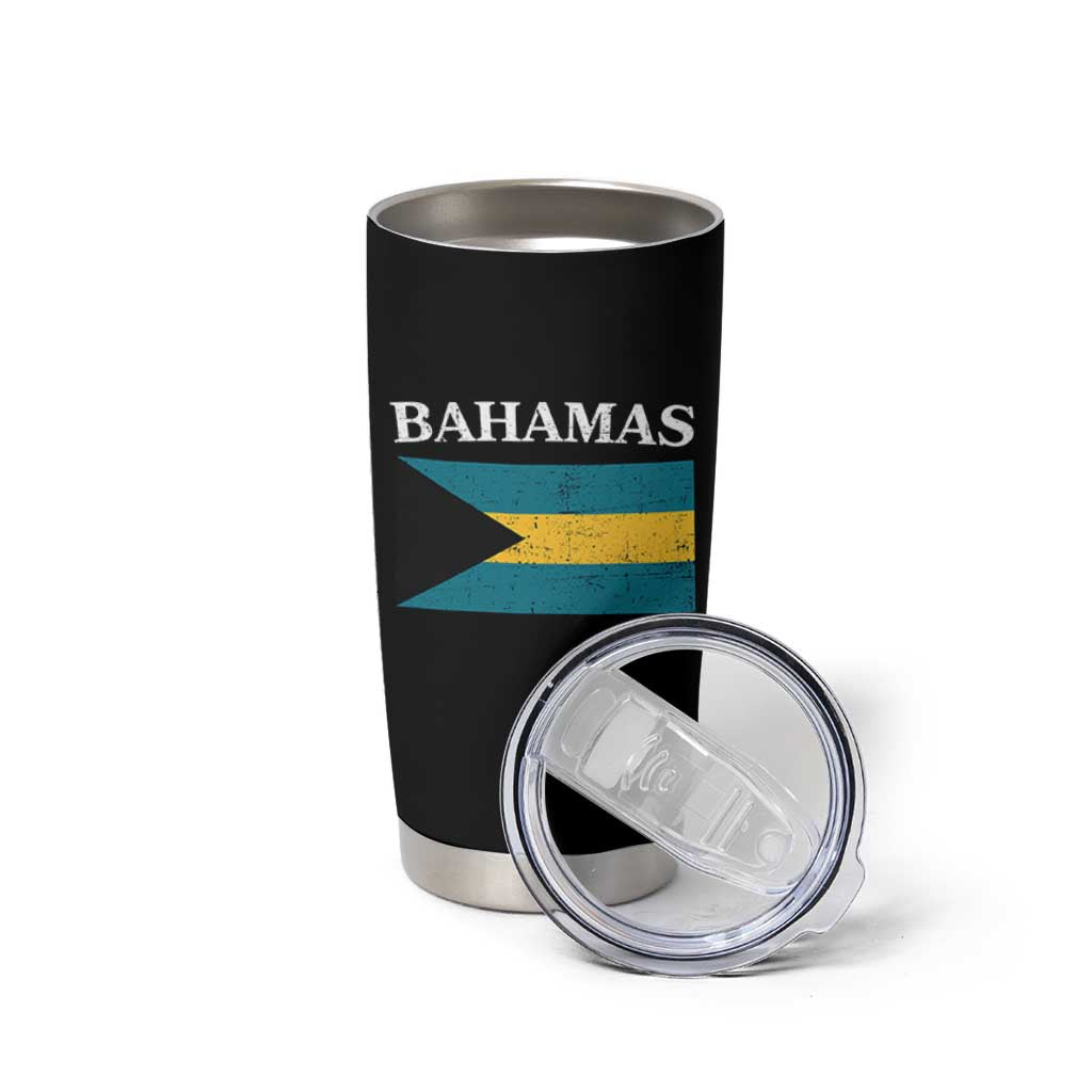 Bahamas Flag Tumbler Cup Retro Vintage Bahamian Gifts - Wonder Print Shop