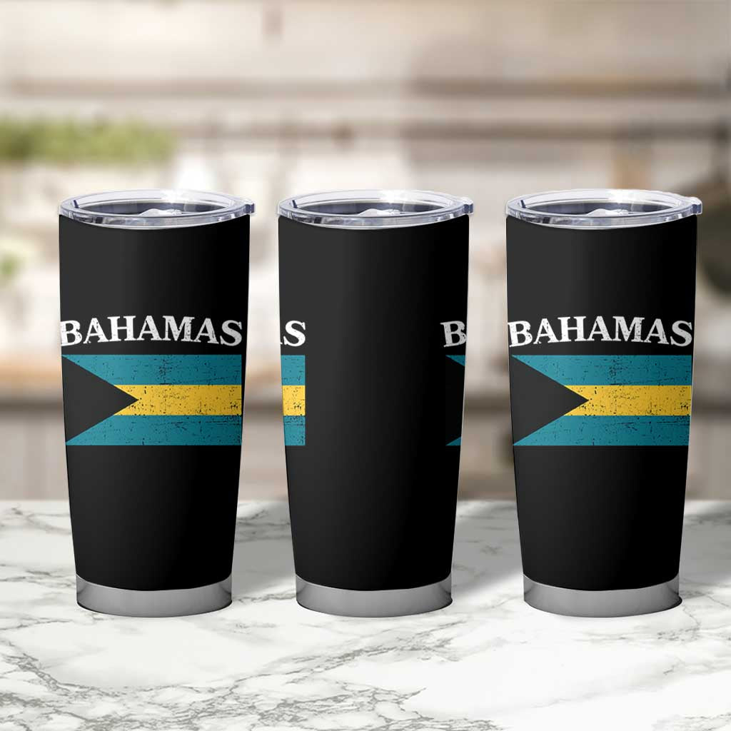 Bahamas Flag Tumbler Cup Retro Vintage Bahamian Gifts - Wonder Print Shop