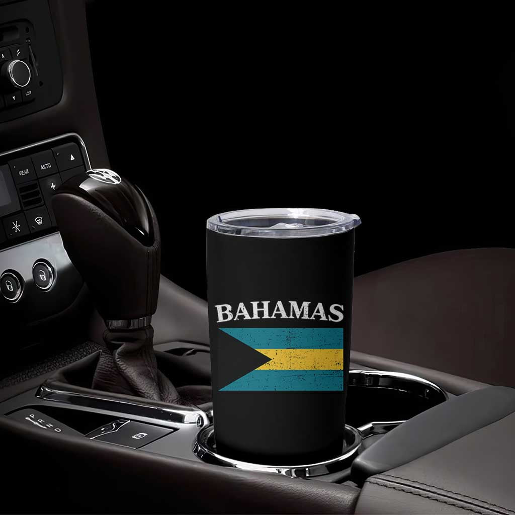 Bahamas Flag Tumbler Cup Retro Vintage Bahamian Gifts - Wonder Print Shop