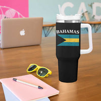 Bahamas Flag Tumbler With Handle Retro Vintage Bahamian Gifts - Wonder Print Shop