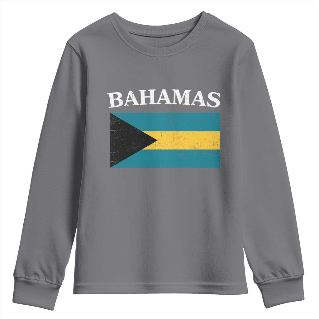 Bahamas Flag Youth Sweatshirt Retro Vintage Bahamian Gifts - Wonder Print Shop
