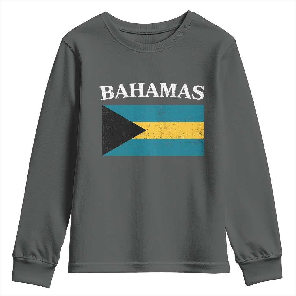 Bahamas Flag Youth Sweatshirt Retro Vintage Bahamian Gifts - Wonder Print Shop