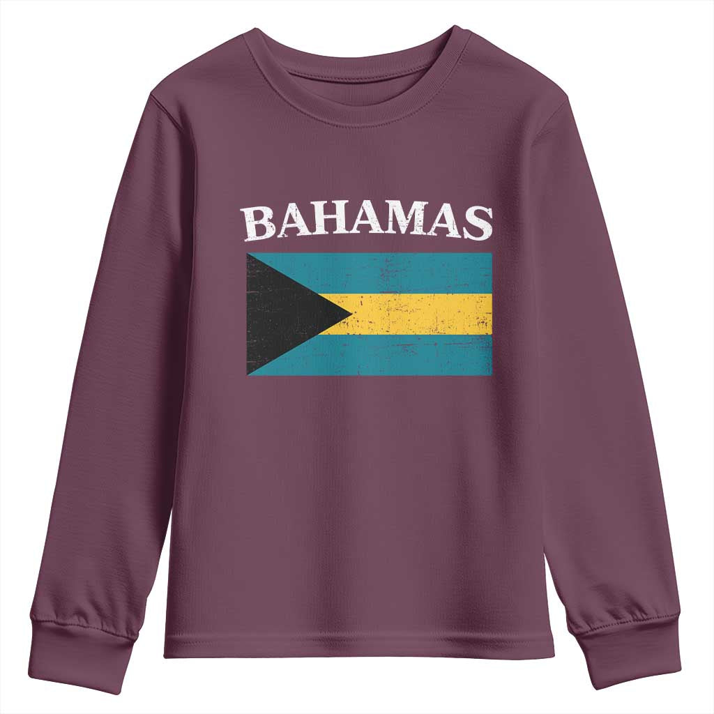 Bahamas Flag Youth Sweatshirt Retro Vintage Bahamian Gifts - Wonder Print Shop