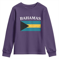 Bahamas Flag Youth Sweatshirt Retro Vintage Bahamian Gifts - Wonder Print Shop