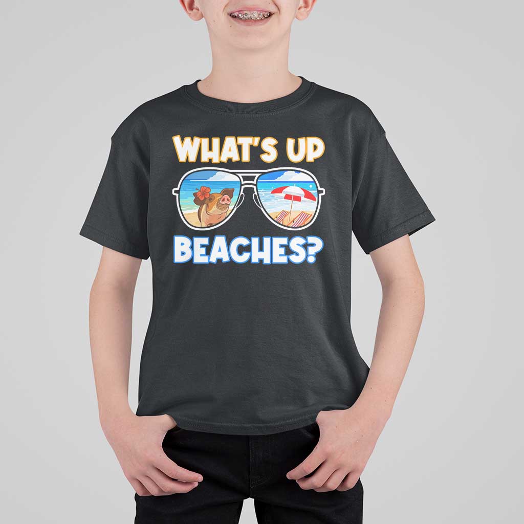 Bahamas Swimming Pigs T Shirt For Kid Pig Swim Caribbean Beach Summer Vacation - Wonder Print Shop