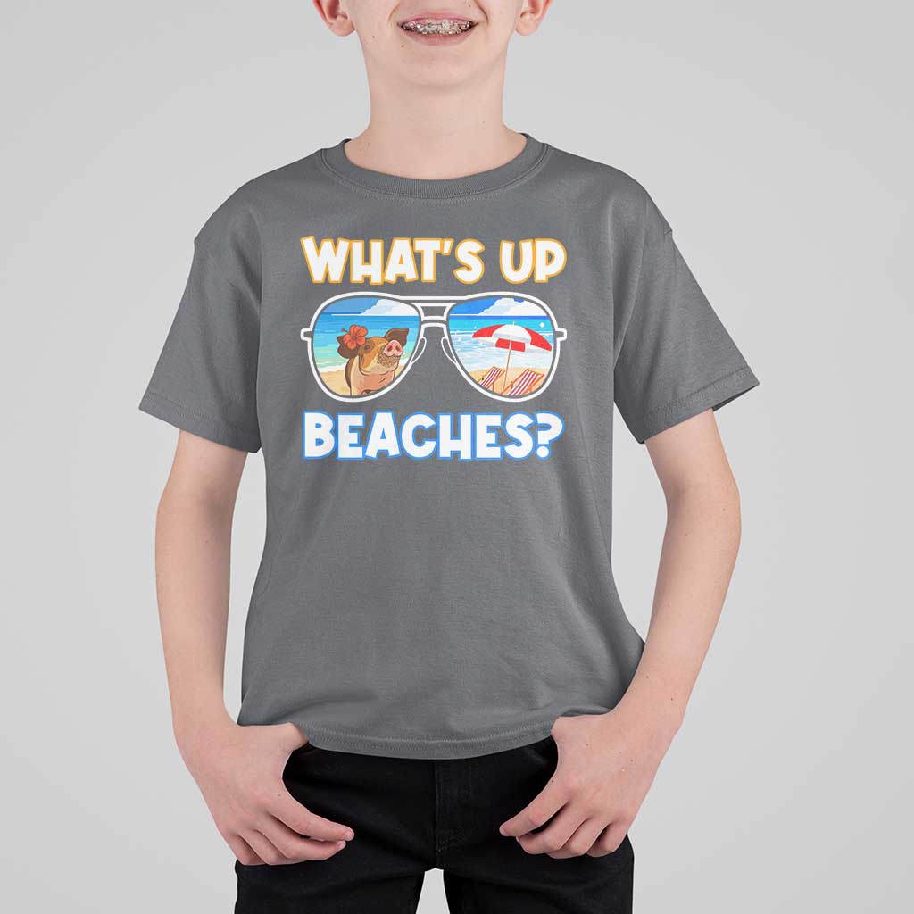 Bahamas Swimming Pigs T Shirt For Kid Pig Swim Caribbean Beach Summer Vacation - Wonder Print Shop