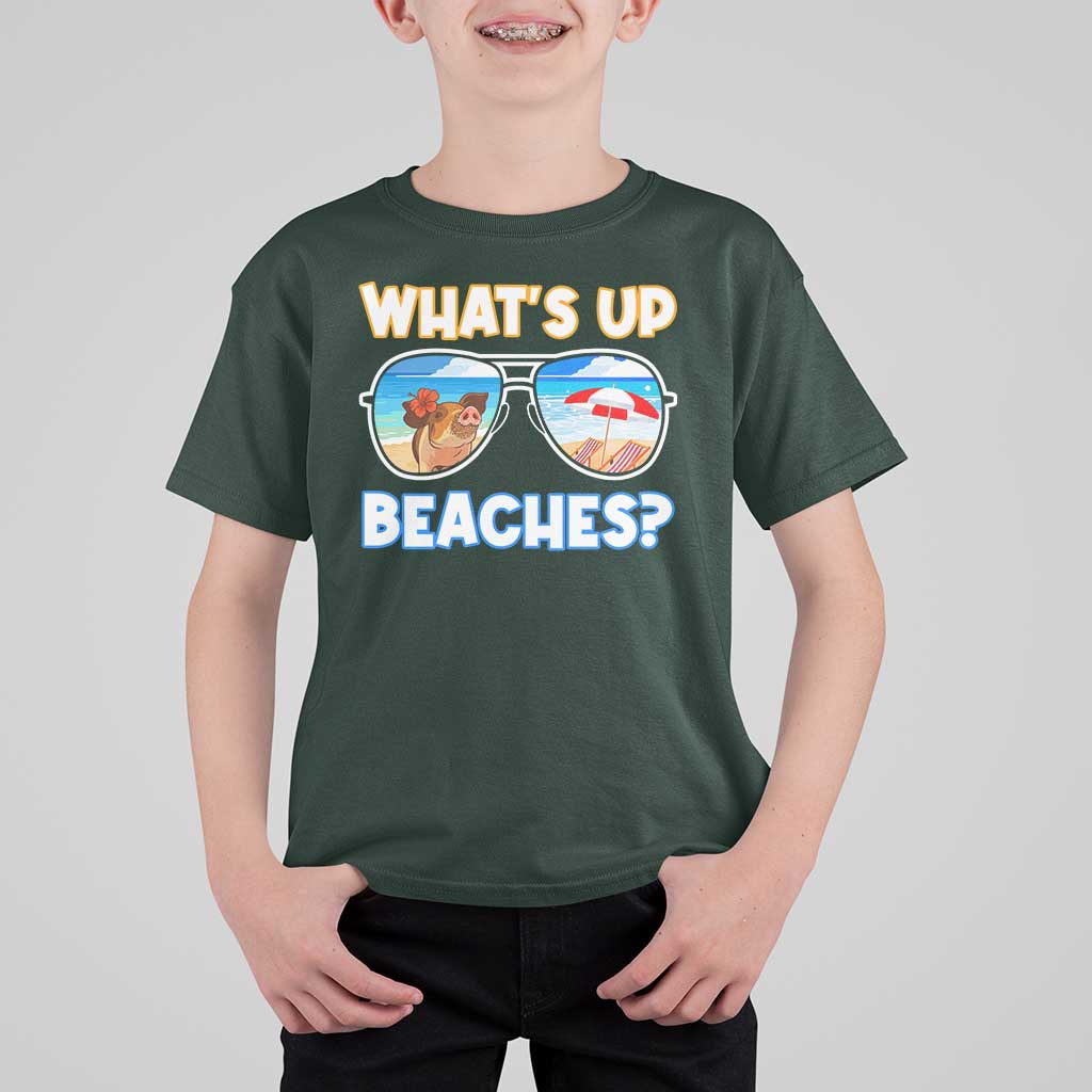 Bahamas Swimming Pigs T Shirt For Kid Pig Swim Caribbean Beach Summer Vacation - Wonder Print Shop