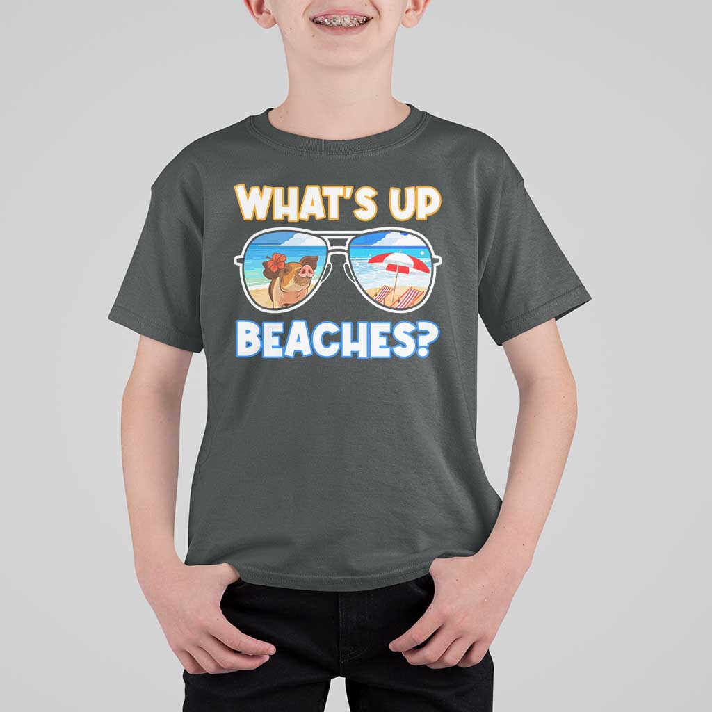 Bahamas Swimming Pigs T Shirt For Kid Pig Swim Caribbean Beach Summer Vacation - Wonder Print Shop