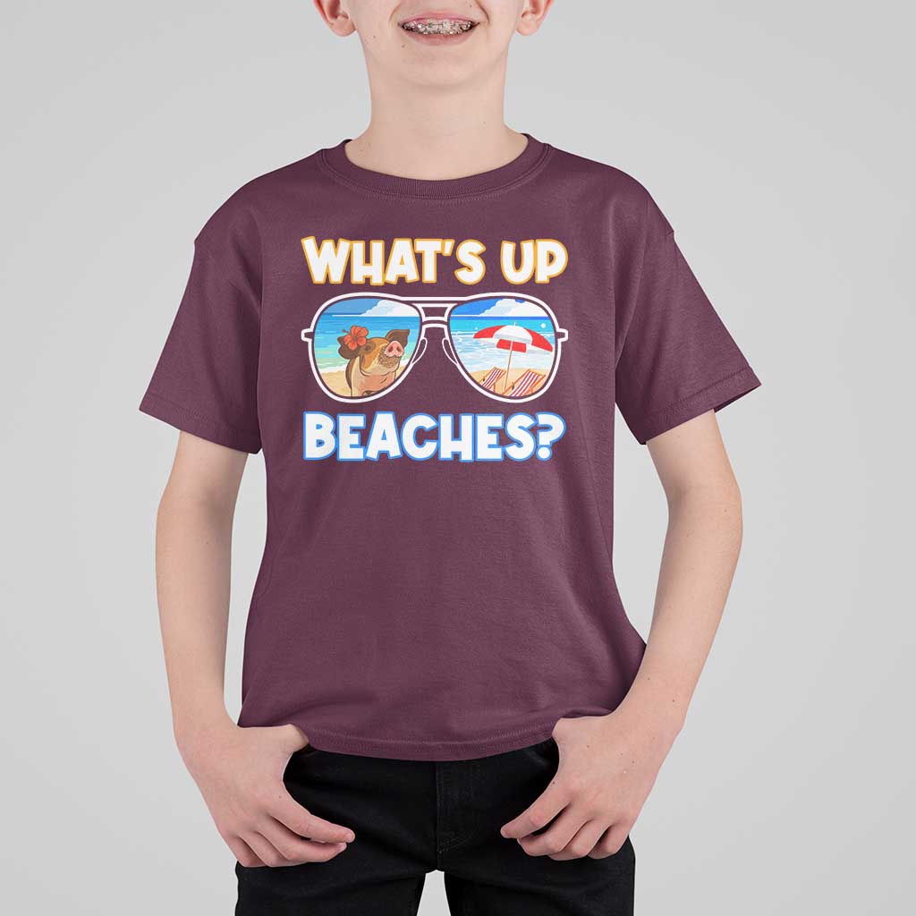 Bahamas Swimming Pigs T Shirt For Kid Pig Swim Caribbean Beach Summer Vacation - Wonder Print Shop