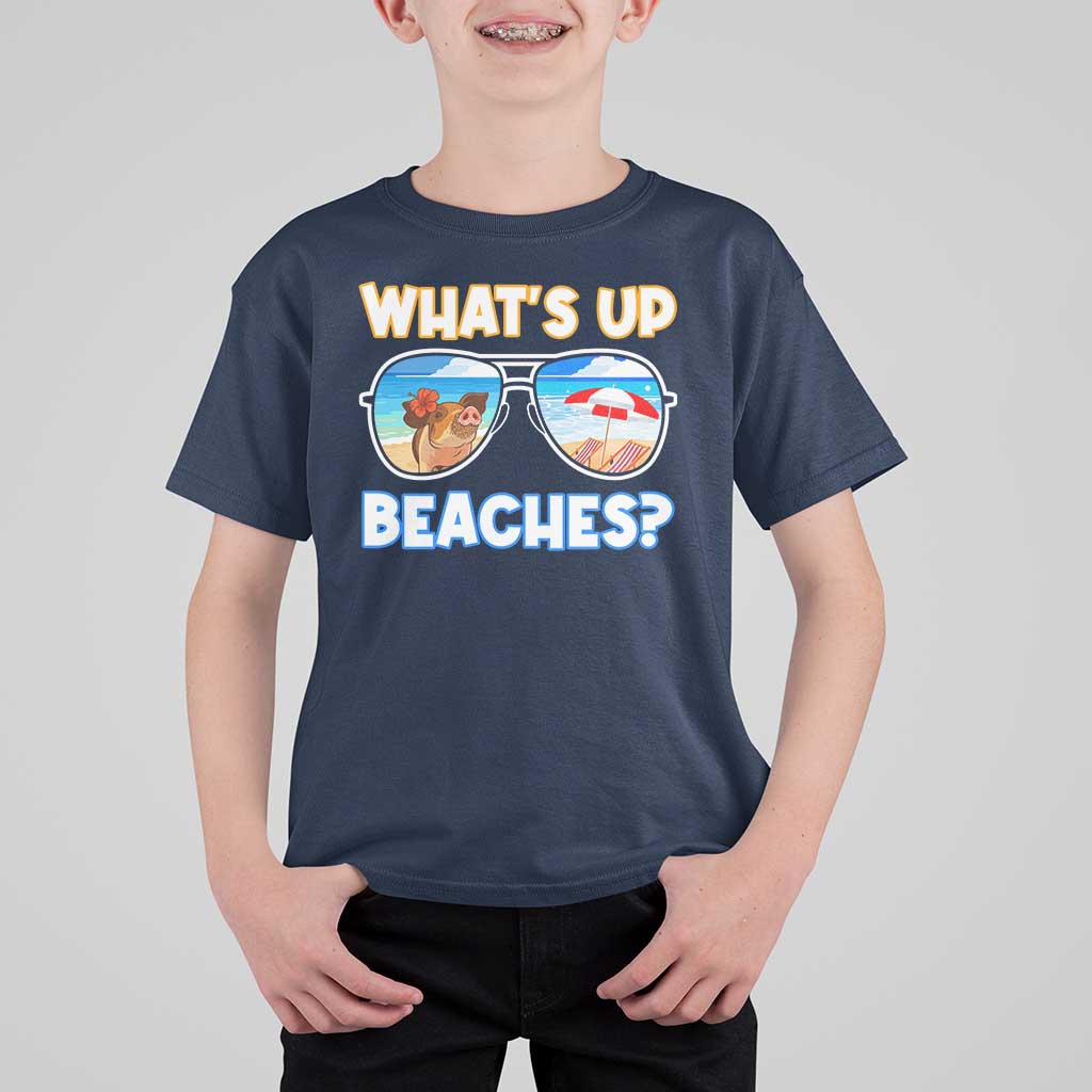 Bahamas Swimming Pigs T Shirt For Kid Pig Swim Caribbean Beach Summer Vacation - Wonder Print Shop