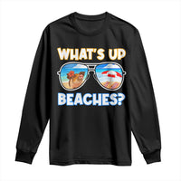 Bahamas Swimming Pigs Long Sleeve Shirt Pig Swim Caribbean Beach Summer Vacation - Wonder Print Shop