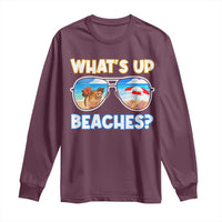 Bahamas Swimming Pigs Long Sleeve Shirt Pig Swim Caribbean Beach Summer Vacation - Wonder Print Shop