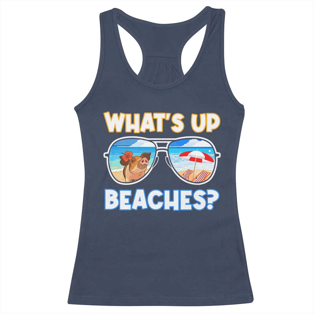 Bahamas Swimming Pigs Racerback Tank Top Pig Swim Caribbean Beach Summer Vacation - Wonder Print Shop