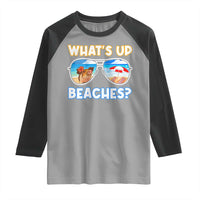 Bahamas Swimming Pigs Raglan Shirt Pig Swim Caribbean Beach Summer Vacation - Wonder Print Shop
