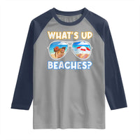 Bahamas Swimming Pigs Raglan Shirt Pig Swim Caribbean Beach Summer Vacation - Wonder Print Shop