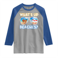 Bahamas Swimming Pigs Raglan Shirt Pig Swim Caribbean Beach Summer Vacation - Wonder Print Shop