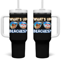 Bahamas Swimming Pigs Tumbler With Handle Pig Swim Caribbean Beach Summer Vacation - Wonder Print Shop