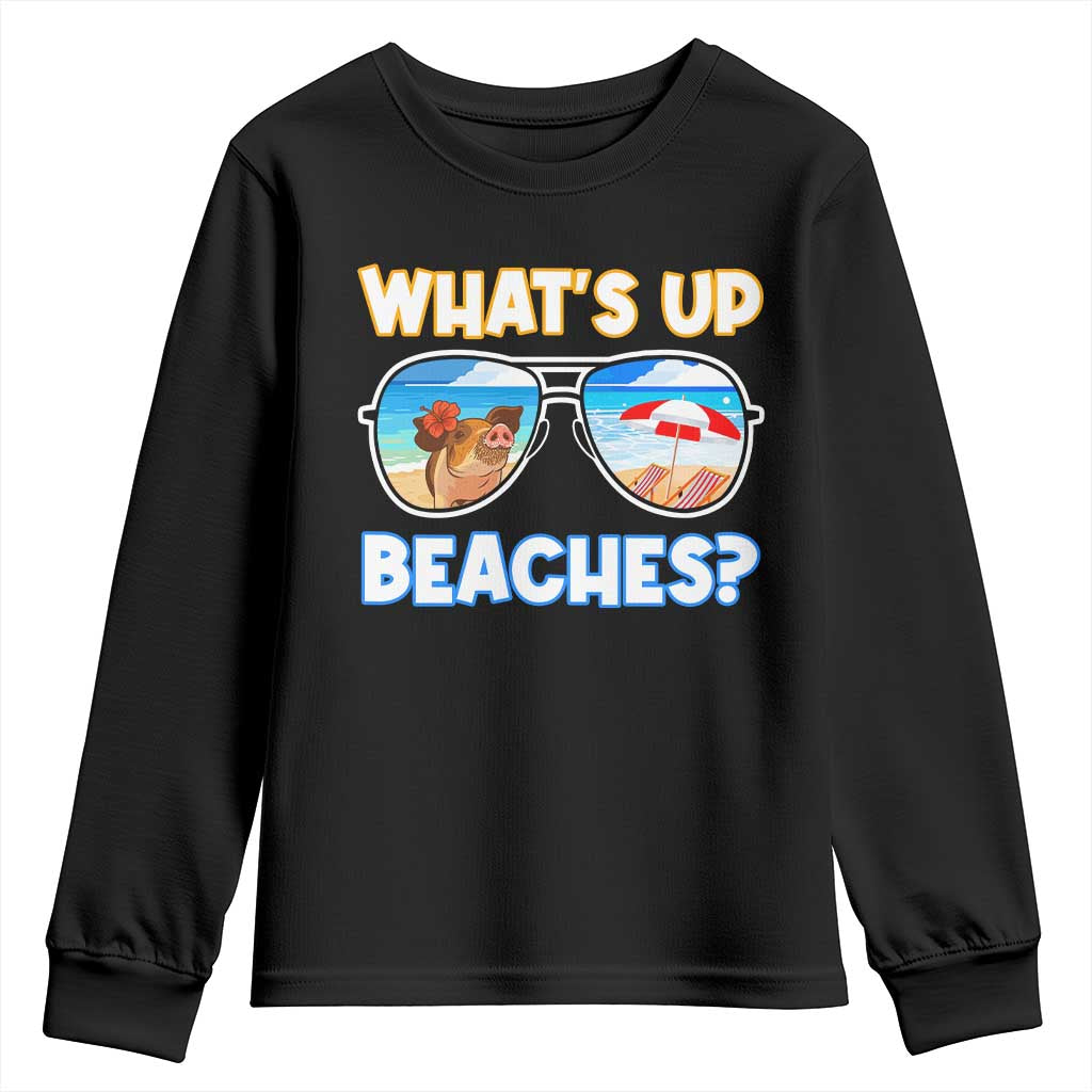 Bahamas Swimming Pigs Youth Sweatshirt Pig Swim Caribbean Beach Summer Vacation - Wonder Print Shop