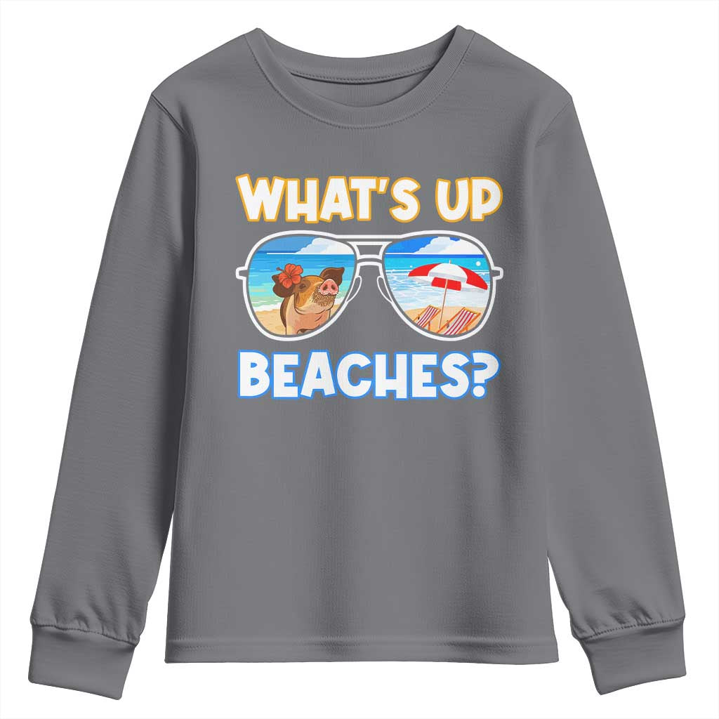 Bahamas Swimming Pigs Youth Sweatshirt Pig Swim Caribbean Beach Summer Vacation - Wonder Print Shop