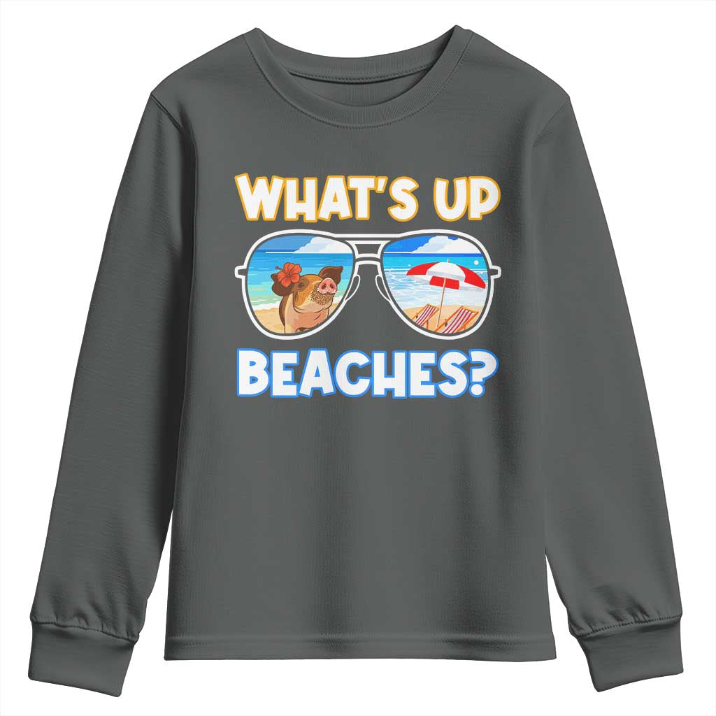 Bahamas Swimming Pigs Youth Sweatshirt Pig Swim Caribbean Beach Summer Vacation - Wonder Print Shop