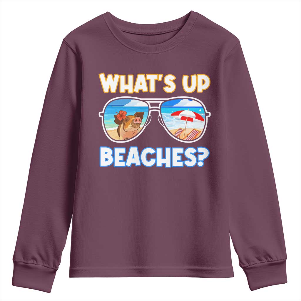 Bahamas Swimming Pigs Youth Sweatshirt Pig Swim Caribbean Beach Summer Vacation - Wonder Print Shop