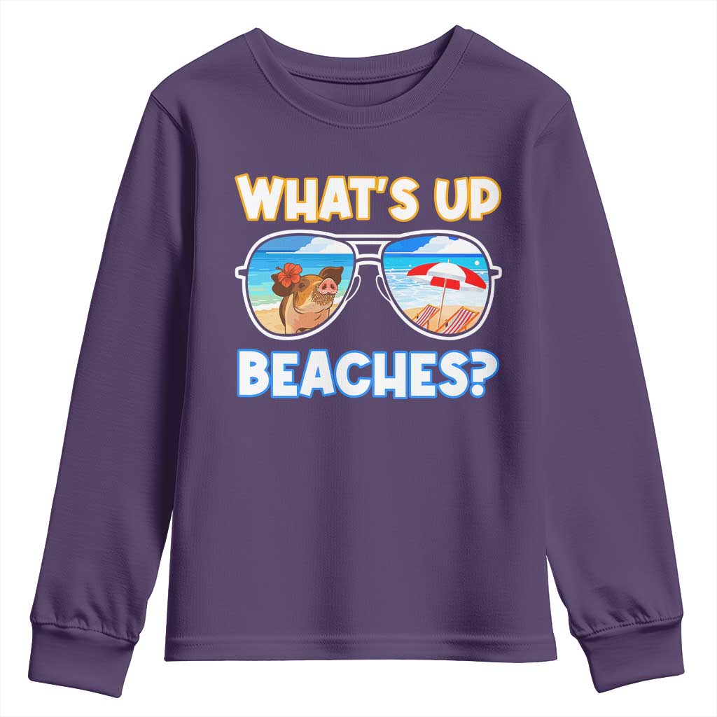 Bahamas Swimming Pigs Youth Sweatshirt Pig Swim Caribbean Beach Summer Vacation - Wonder Print Shop