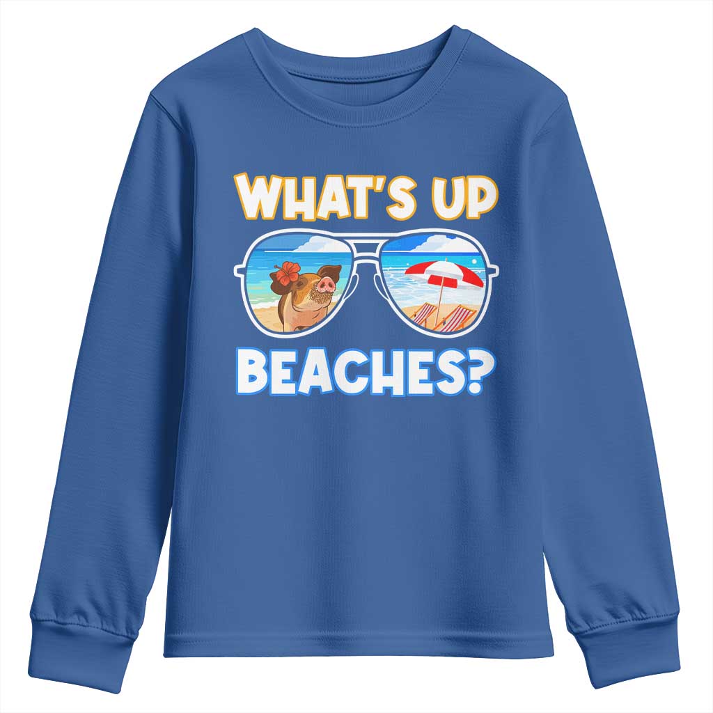 Bahamas Swimming Pigs Youth Sweatshirt Pig Swim Caribbean Beach Summer Vacation - Wonder Print Shop