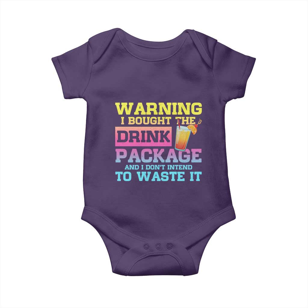 Funny Cruise Baby Onesie Warning I Bought The Drink Package - Wonder Print Shop