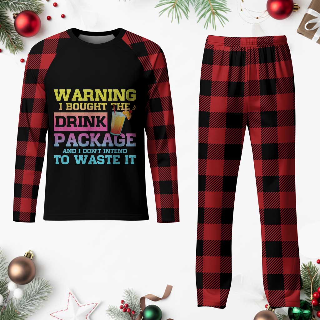Funny Cruise Plaid Pajama Set Warning I Bought The Drink Package - Wonder Print Shop