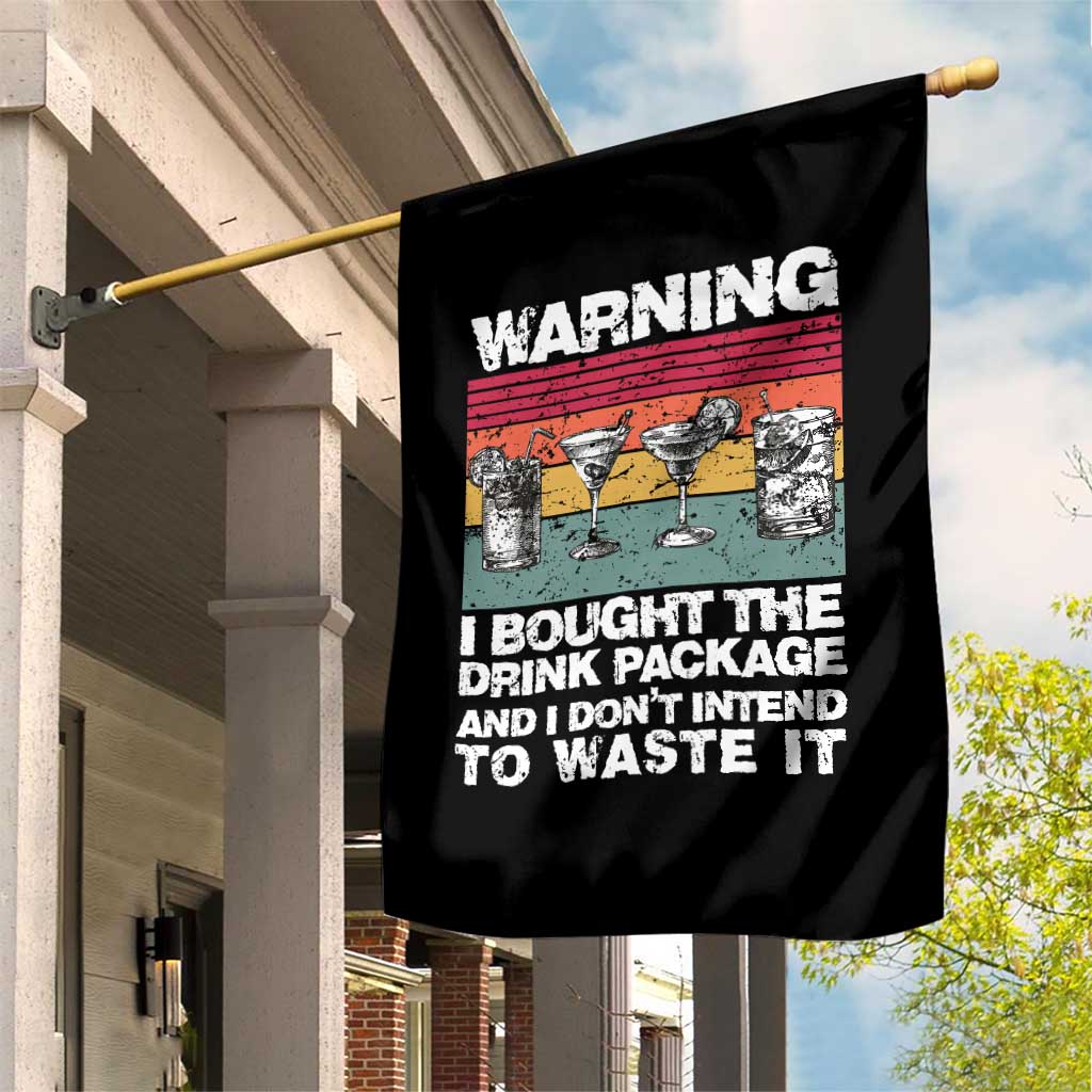 Funny Cruise Garden Flag Warning I Bought The Drink Package Retro Vintage - Wonder Print Shop