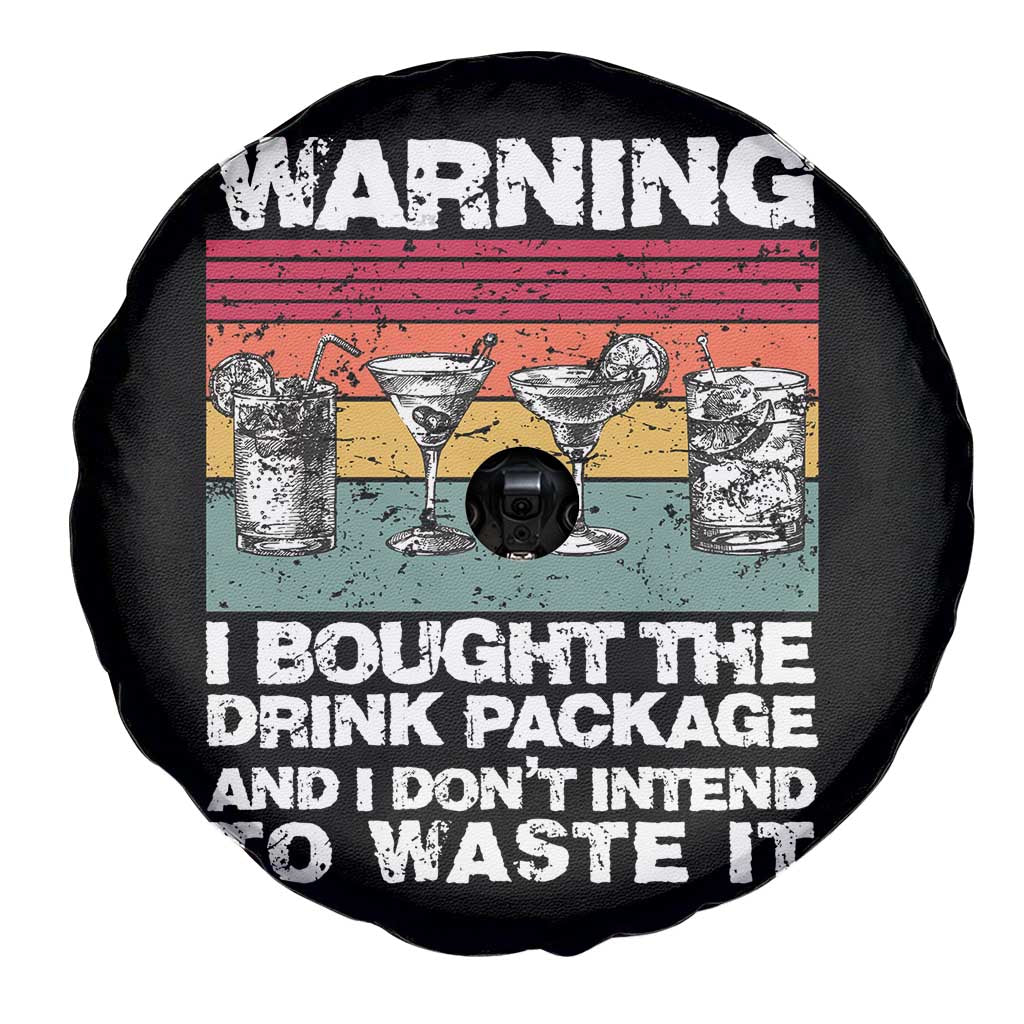 Funny Cruise Spare Tire Cover Warning I Bought The Drink Package Retro Vintage - Wonder Print Shop