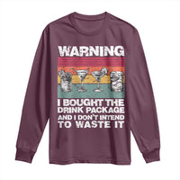 Funny Cruise Long Sleeve Shirt Warning I Bought The Drink Package Retro Vintage - Wonder Print Shop