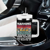 Funny Cruise Tumbler With Handle Warning I Bought The Drink Package Retro Vintage - Wonder Print Shop