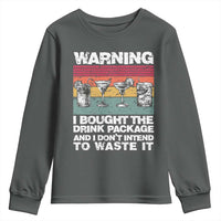Funny Cruise Youth Sweatshirt Warning I Bought The Drink Package Retro Vintage - Wonder Print Shop