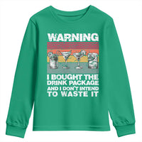 Funny Cruise Youth Sweatshirt Warning I Bought The Drink Package Retro Vintage - Wonder Print Shop