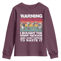Funny Cruise Youth Sweatshirt Warning I Bought The Drink Package Retro Vintage - Wonder Print Shop