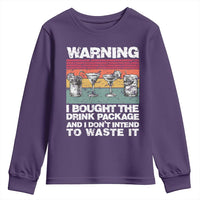 Funny Cruise Youth Sweatshirt Warning I Bought The Drink Package Retro Vintage - Wonder Print Shop