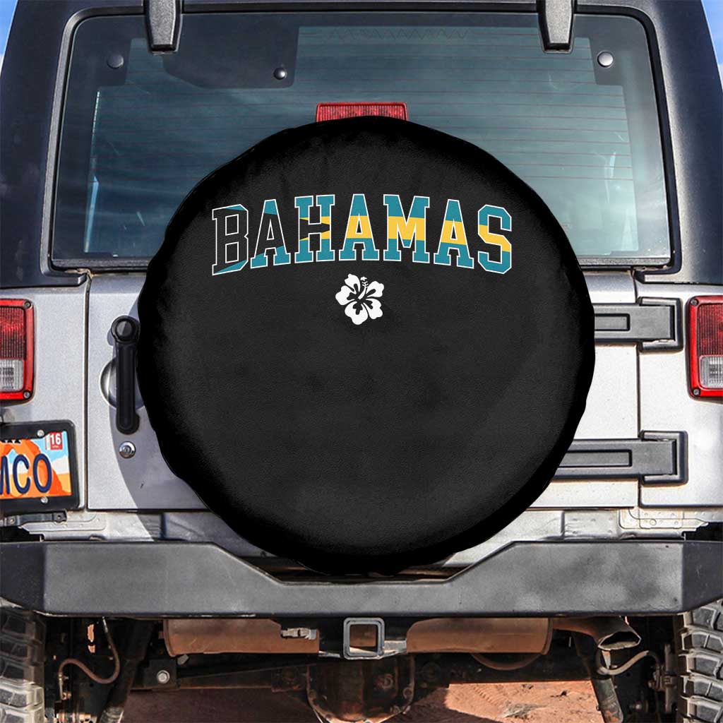 Bahamas Flag Spare Tire Cover Caribbean Hibiscus Flower Beach Summer Vacation - Wonder Print Shop